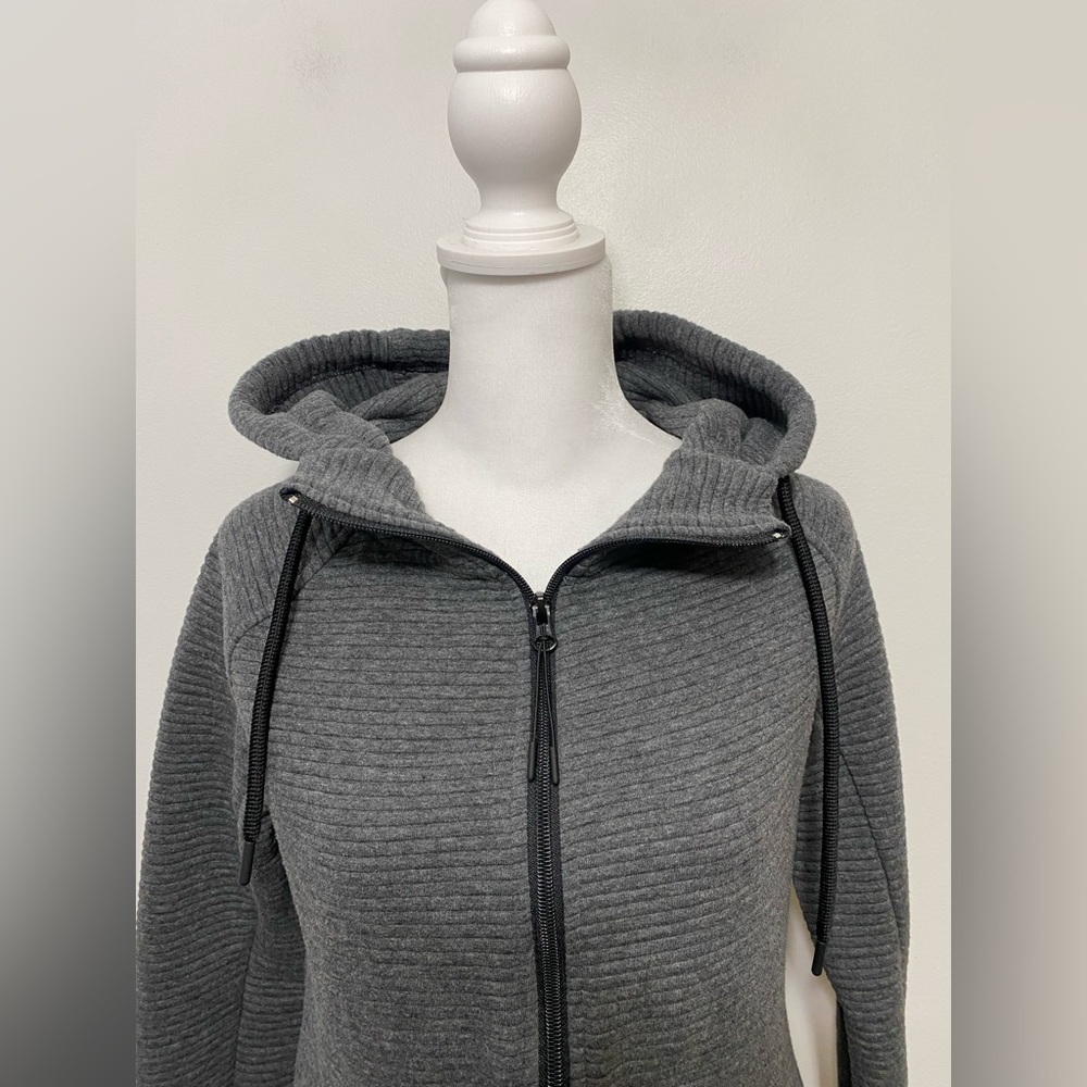 Stoic Ribbed Full Zip Drawstring Hooded Jacket Womens Size XS - Picture 10 of 14